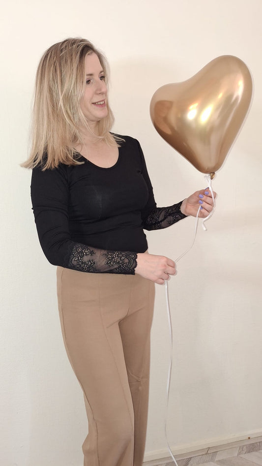 Shirt met Kanten Mouwen