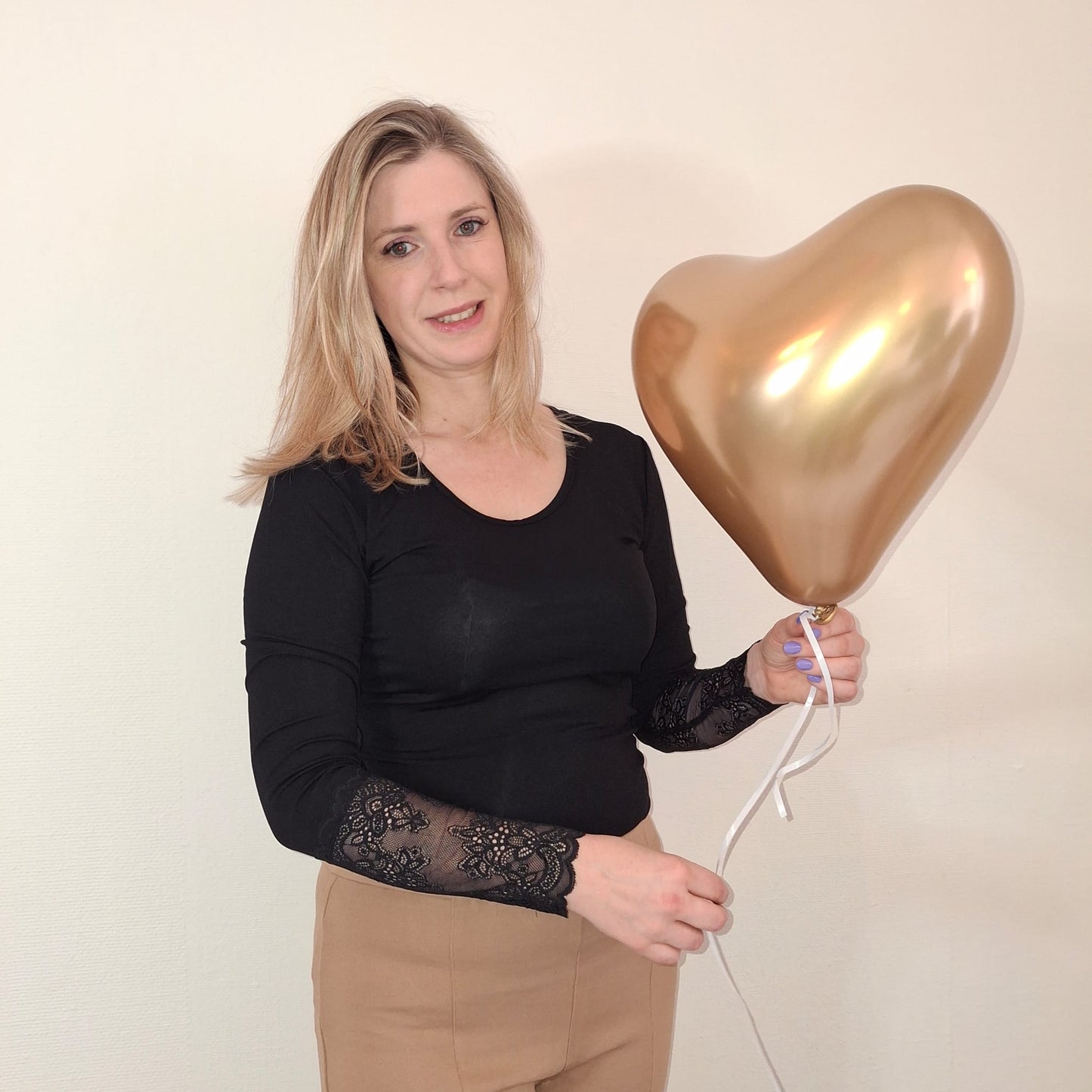 Shirt met Kanten Mouwen